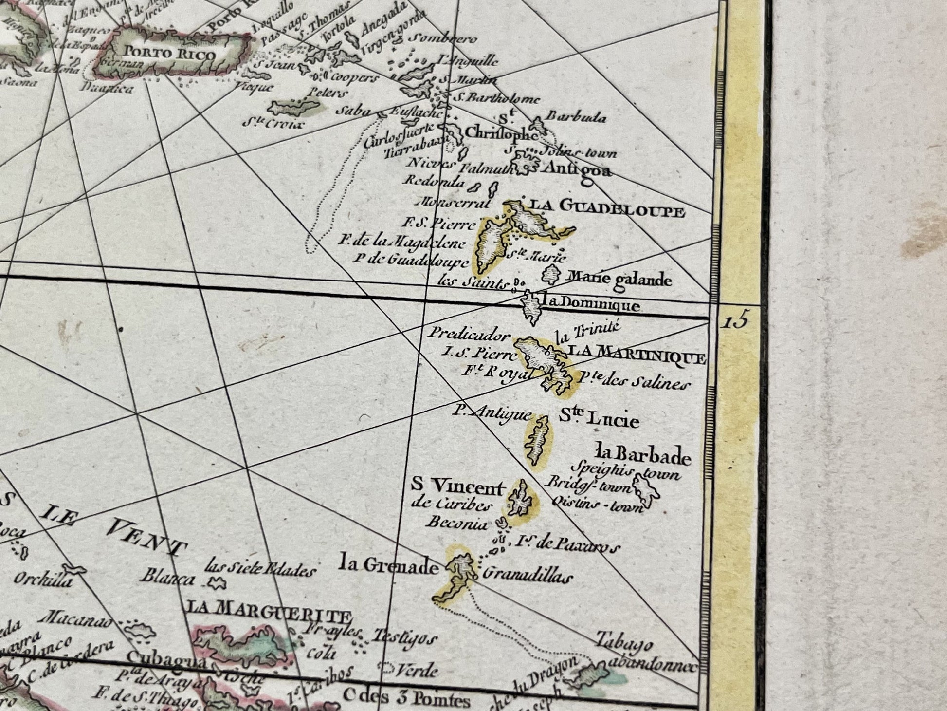 Antique map of Antilles islands