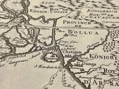 Antique map of Bangladesh and Bengal