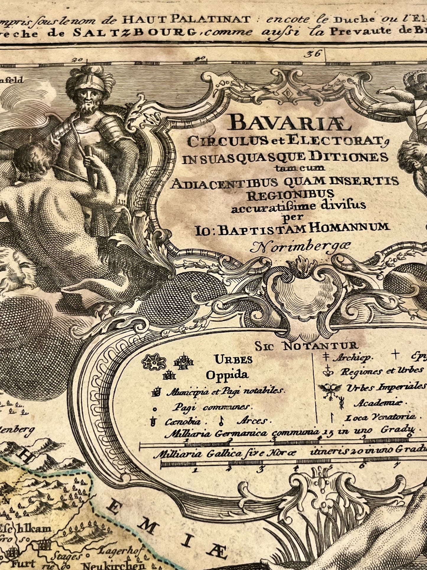 Antique map of Bavaria by Homann