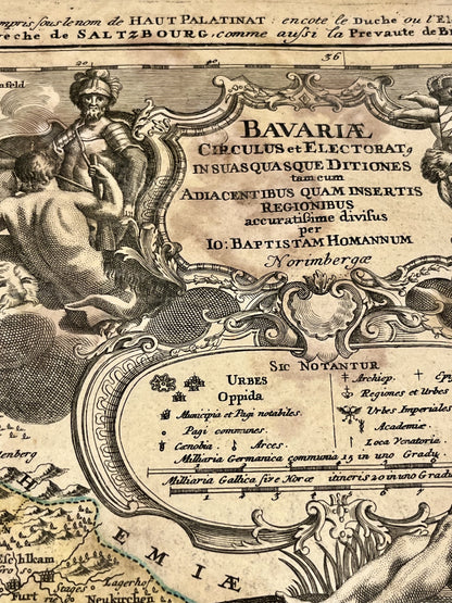 Antique map of Bavaria by Homann