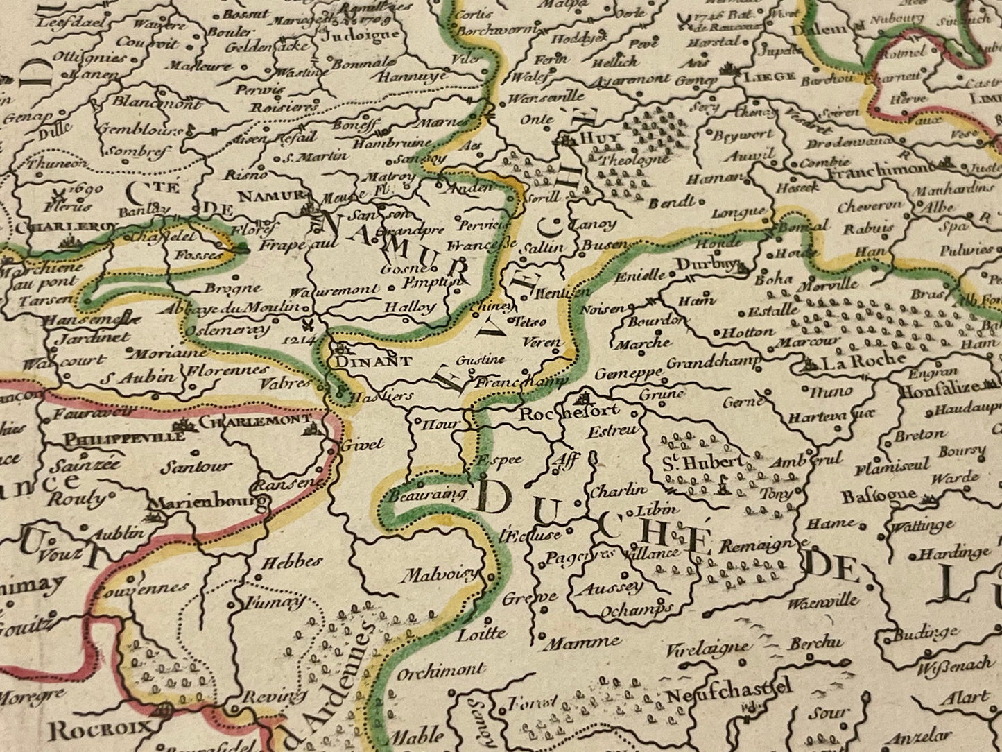 Antique map of Belgium