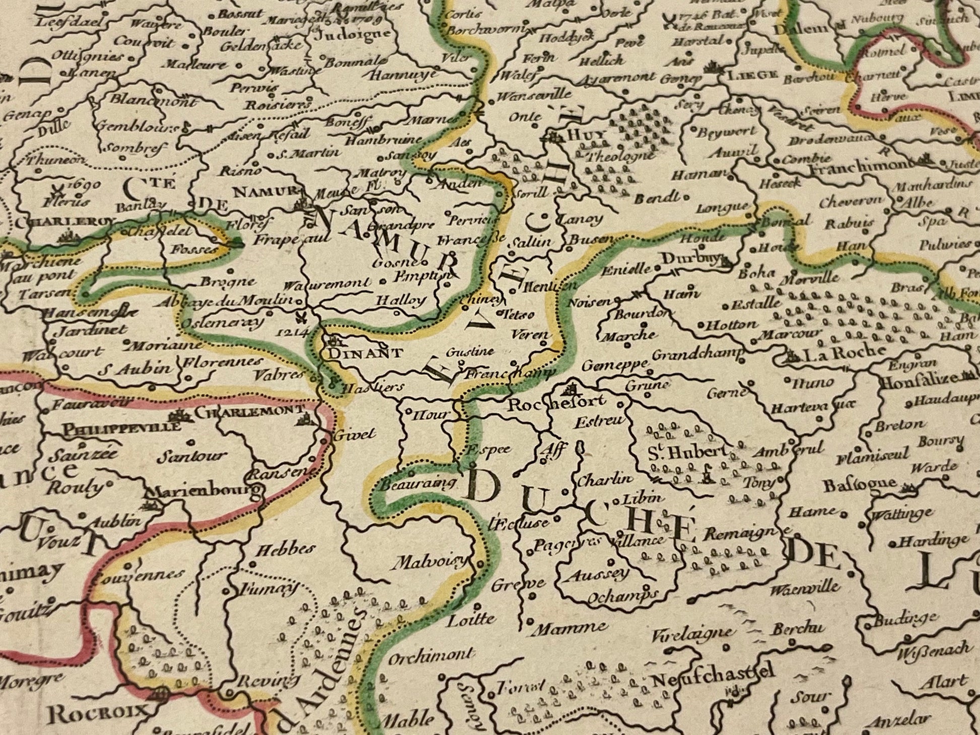 Antique map of Belgium