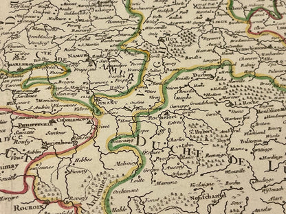 Antique map of Belgium