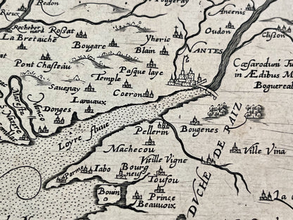 Antique map of Brittany by Jean Leclerc