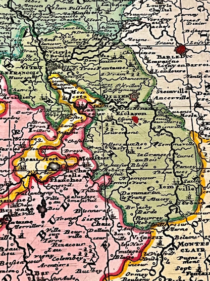 Antique map of Champagne region