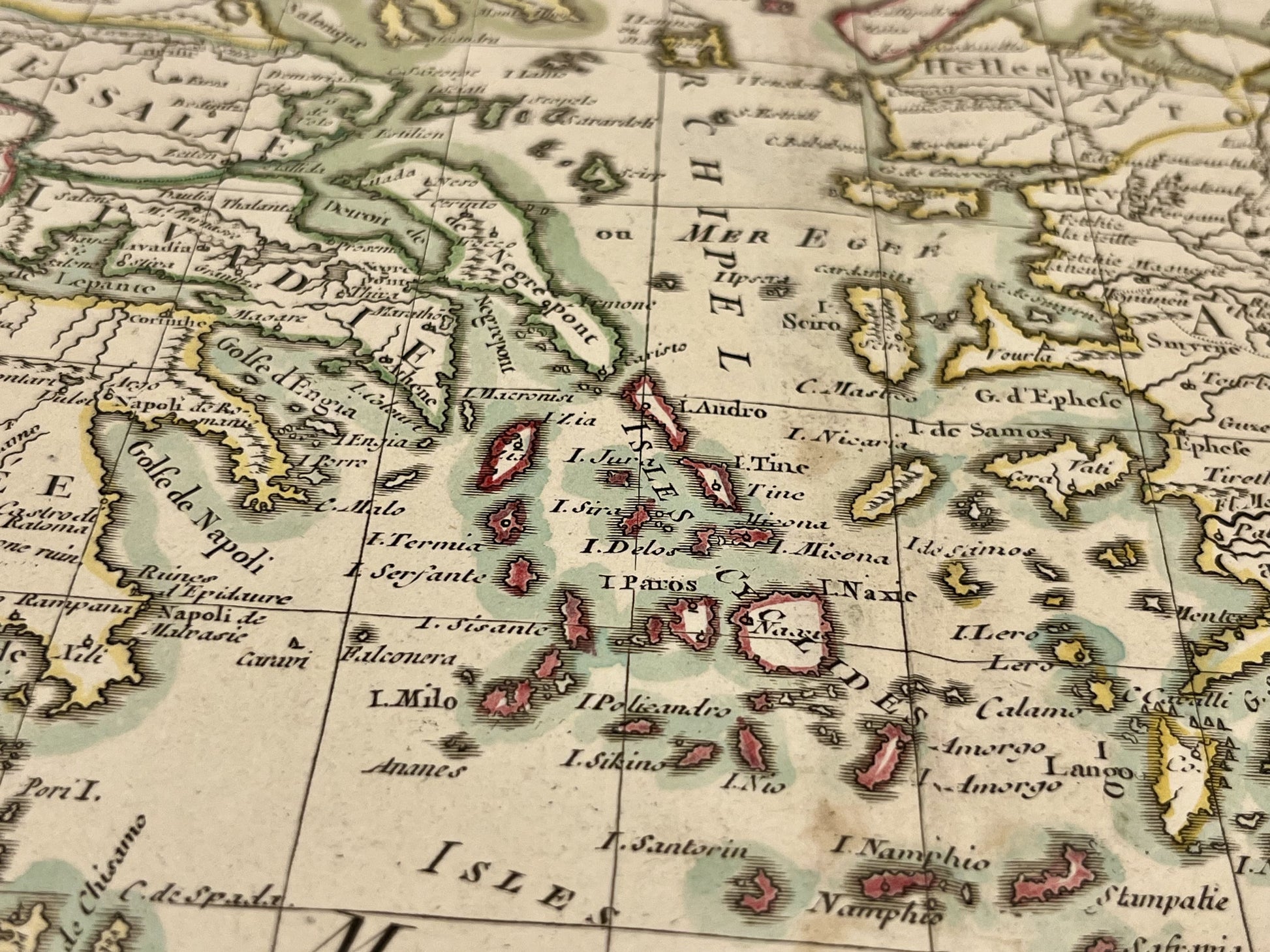 Antique map of Cyclades by Jean Janvier