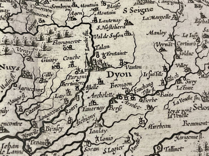 Antique map of Dijon