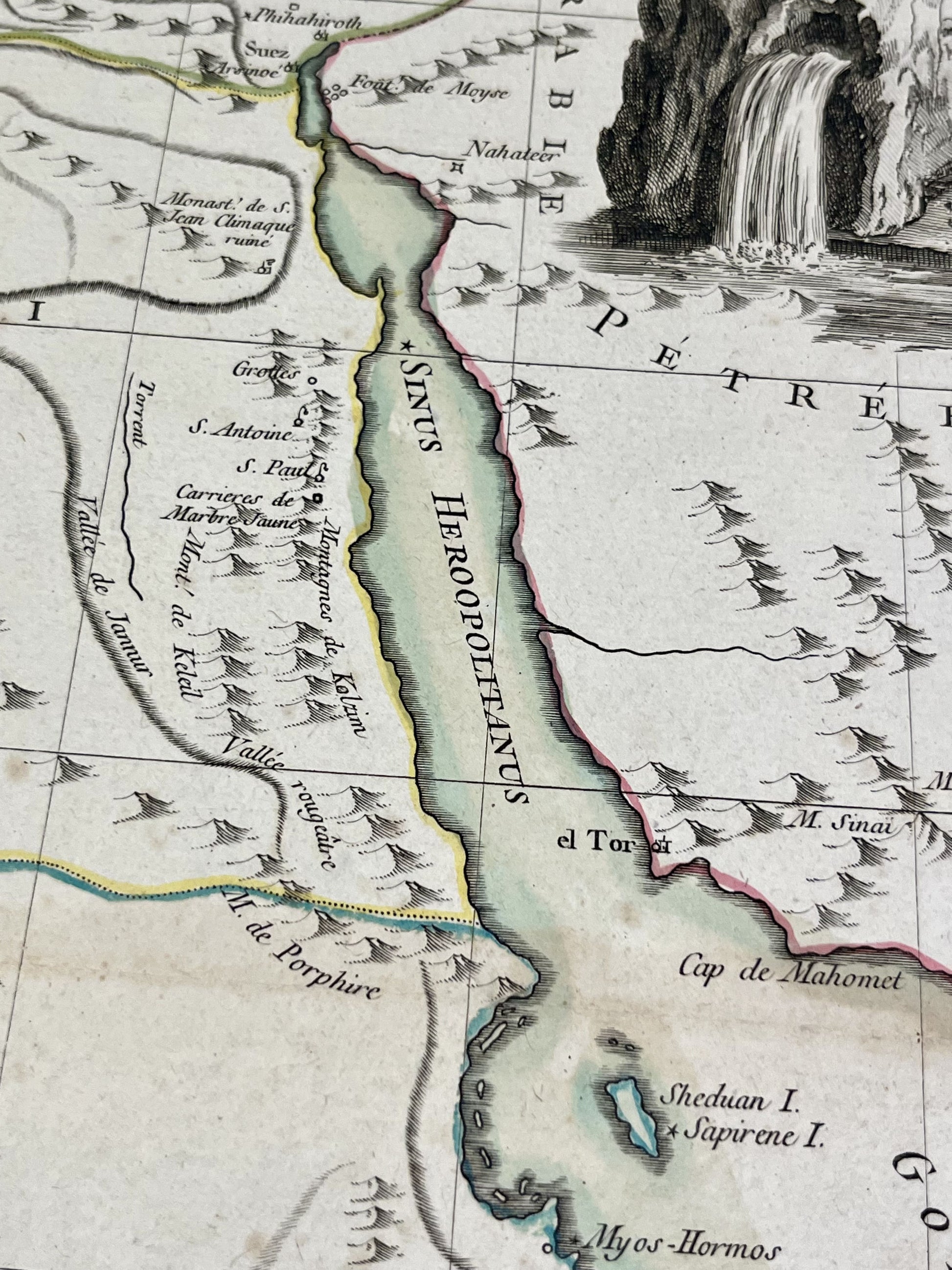 Antique map of Egypt Nile River