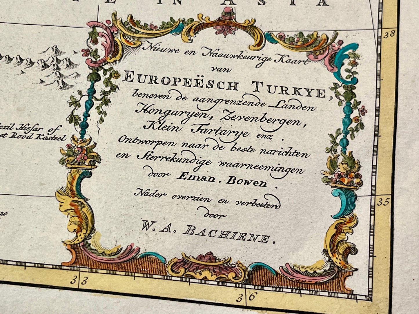 Antique map of European Turkey by Bachiene