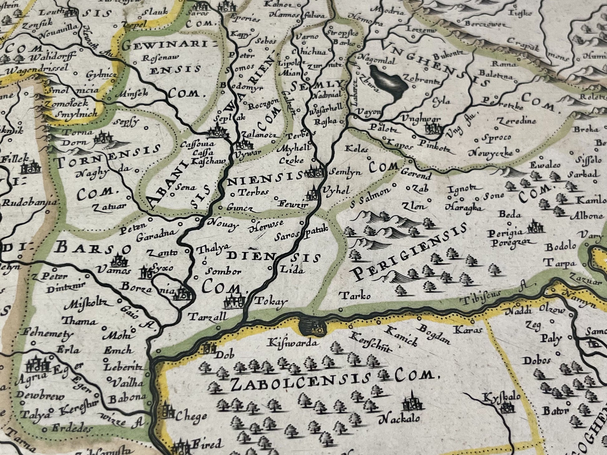 Antique map of Hungary