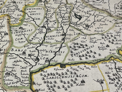 Antique map of Hungary