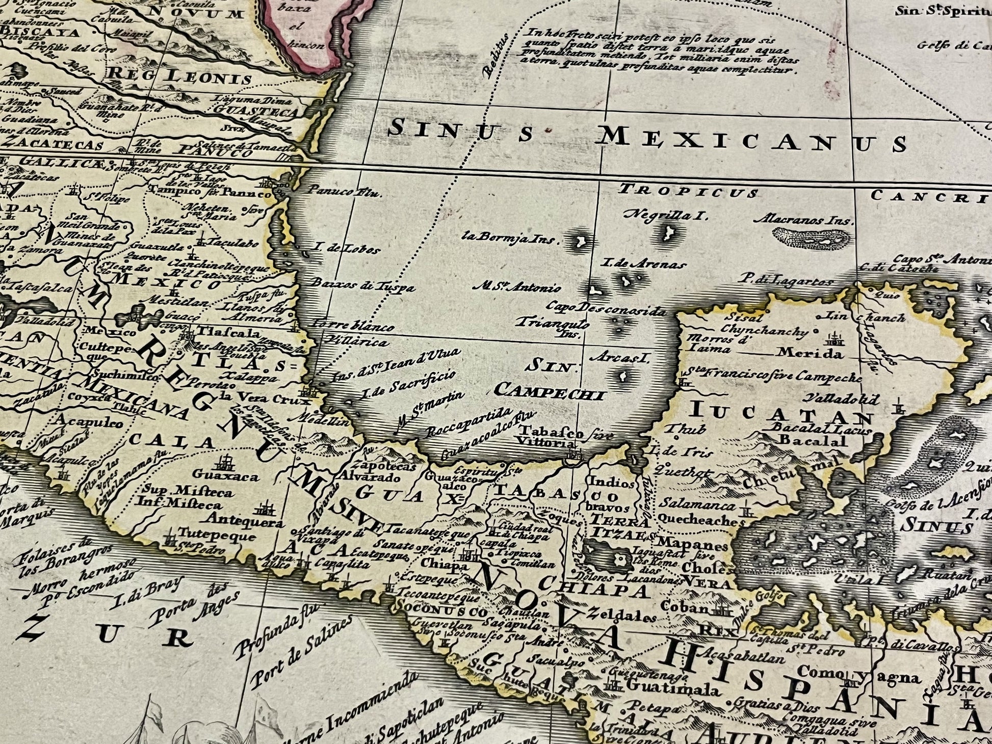 Antique map of Mexico and central America