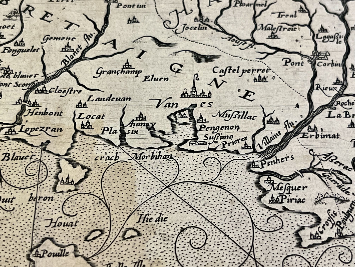 Antique map of Morbihan Vannes