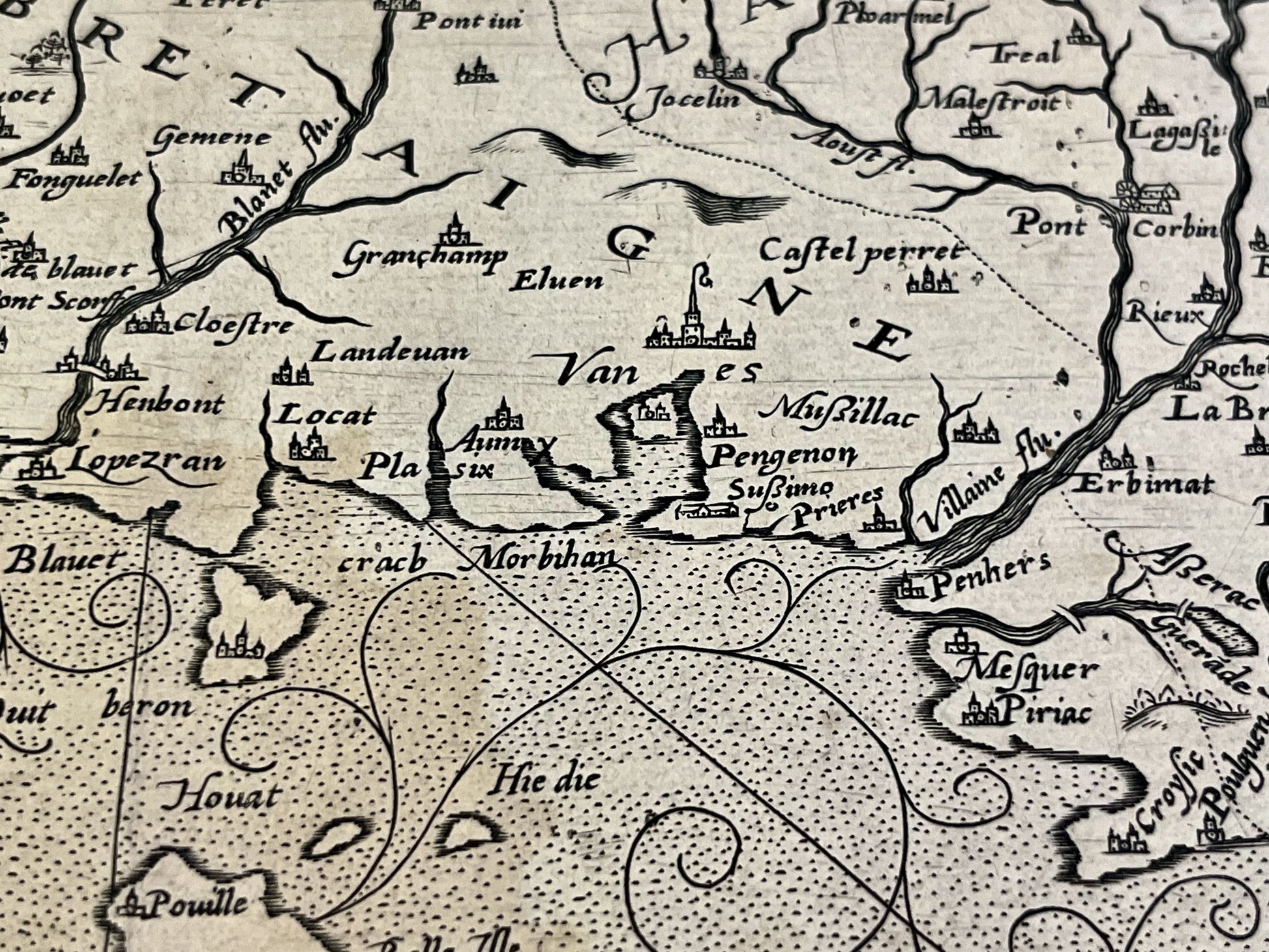 Antique map of Morbihan Vannes