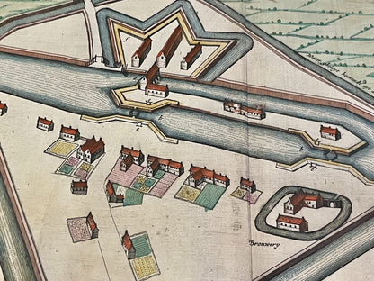 Antique map of Passendale Belgium