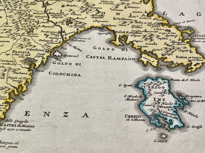 Antique map of Peloponese
