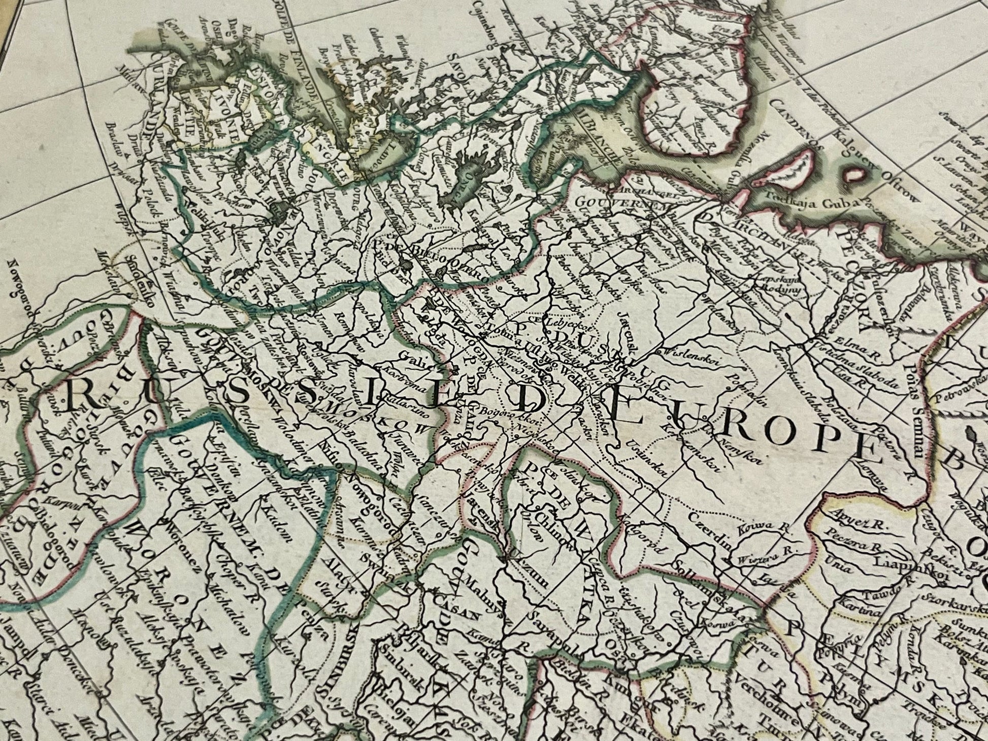 Antique map of Russia