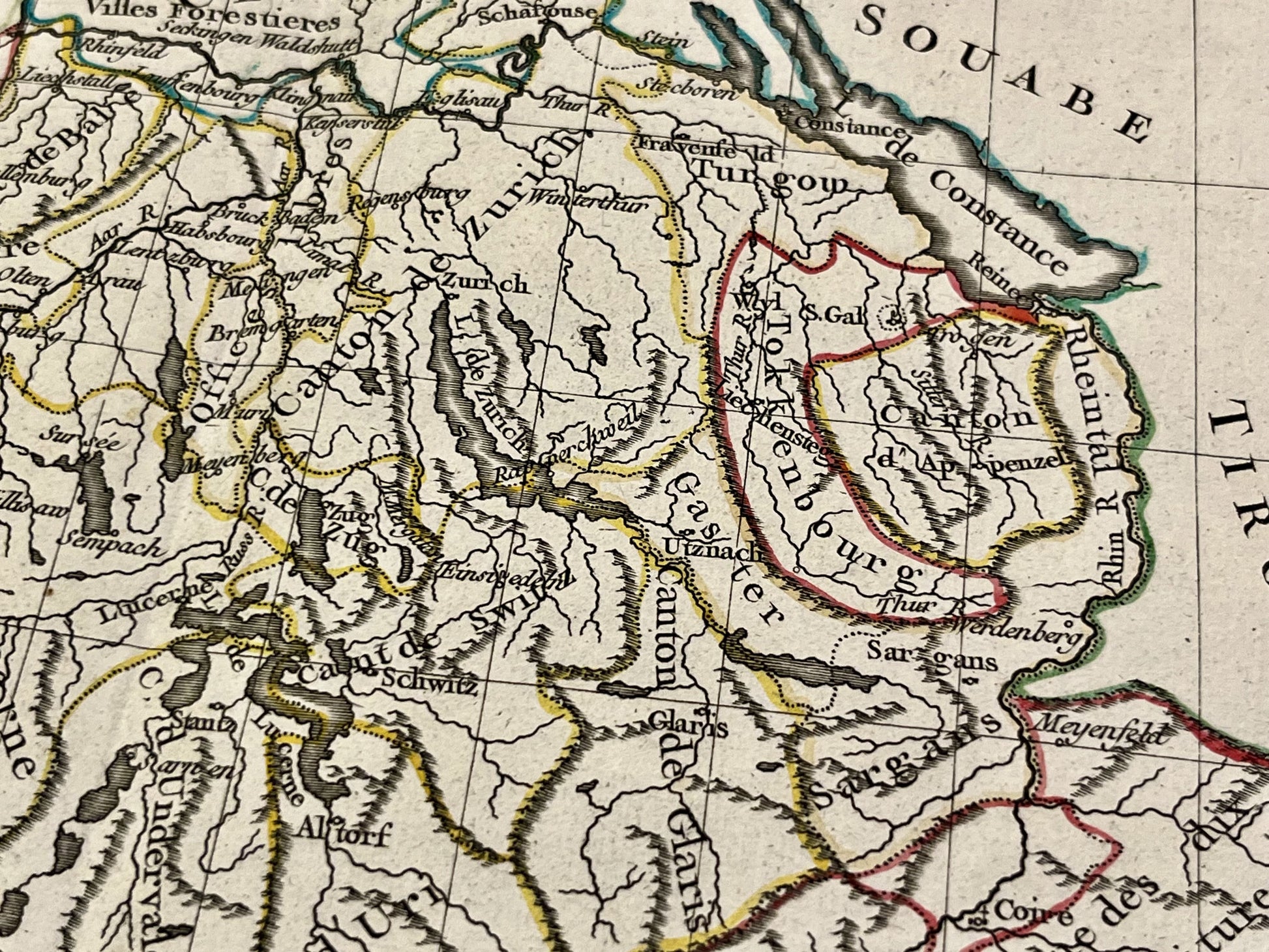 Antique map of Switzerland by Vaugondy