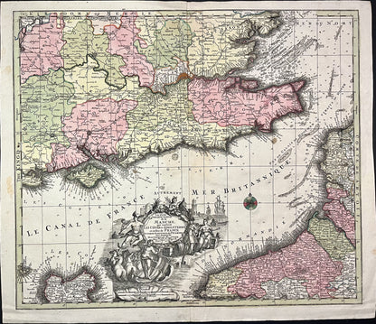 Antique map of the English Channel