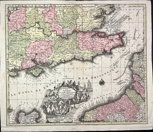 Antique map of the English Channel