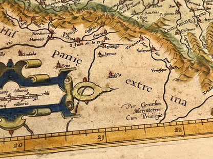 Antique map south of France by Mercator