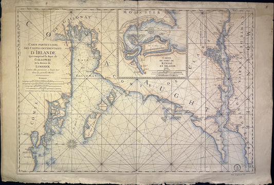 Antique nautical chart Galway Ireland