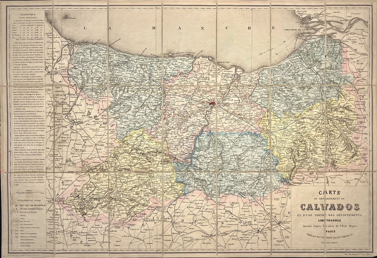 Belle carte ancienne du Calvados