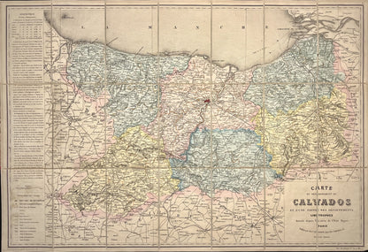 Belle carte ancienne du Calvados