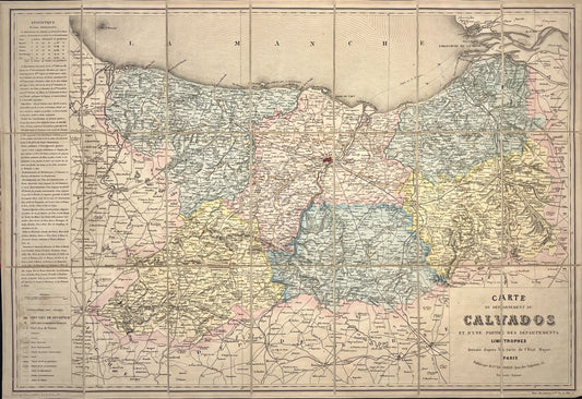 Belle carte ancienne du Calvados
