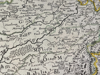 Besancon carte ancienne Bourgogne