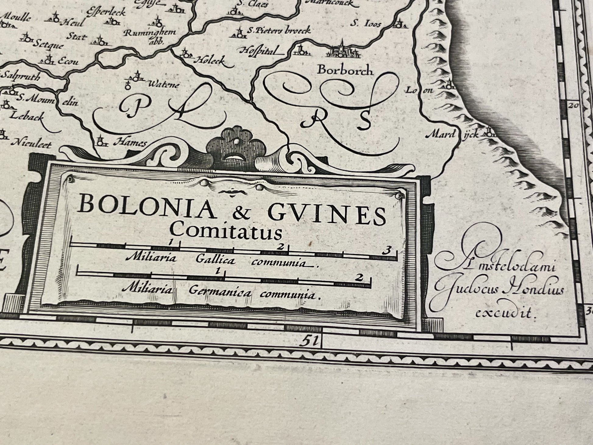 Bolonia et Guines Comitatus par Jodocus Hondius