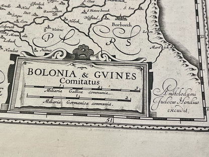 Bolonia et Guines Comitatus par Jodocus Hondius