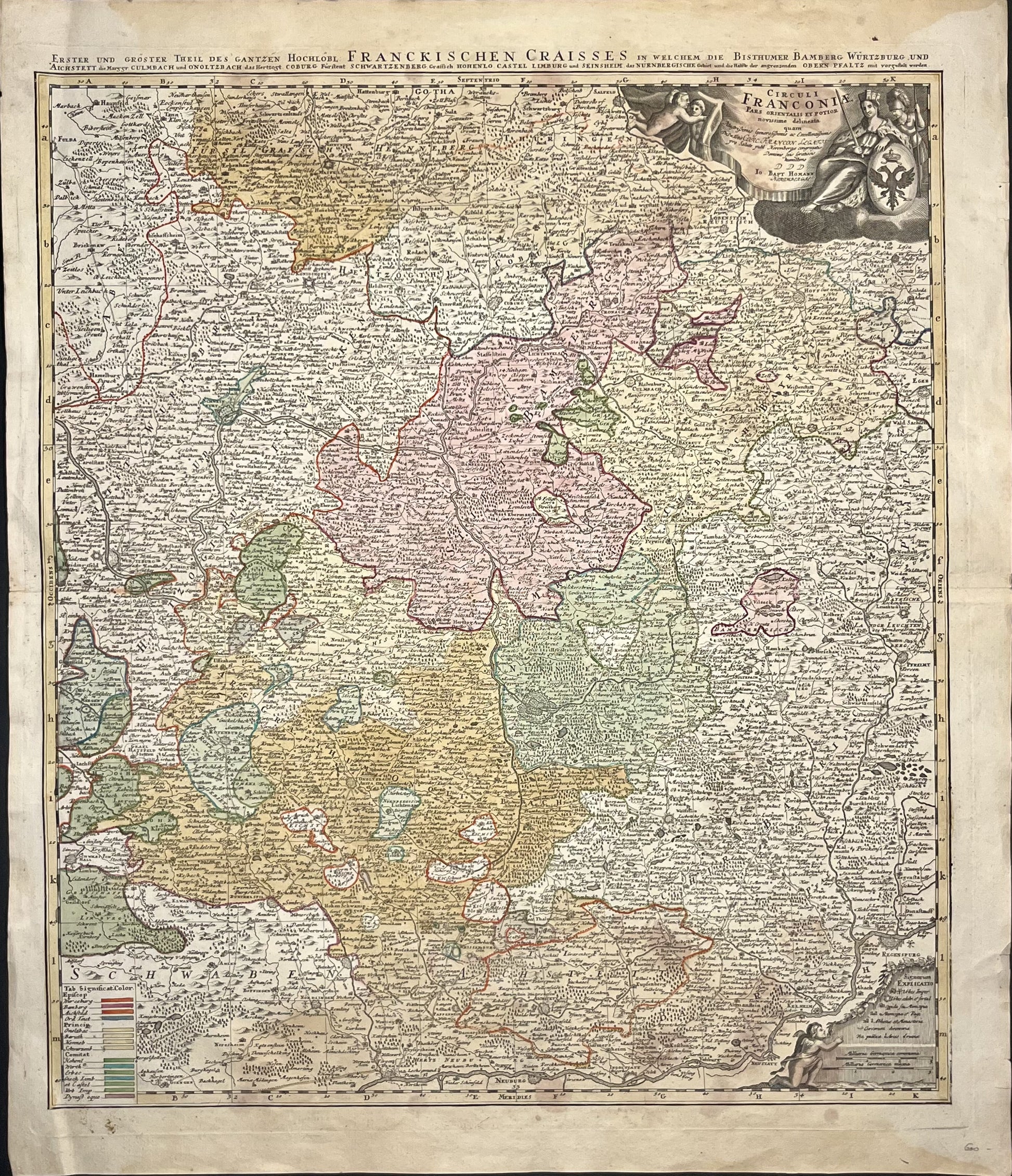 Buy antique map Franconia Germany
