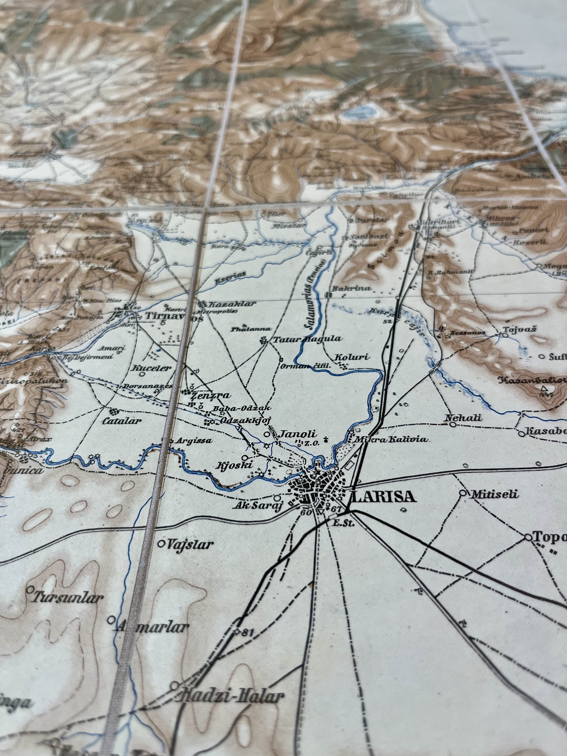 Buy antique map Larissa Greece