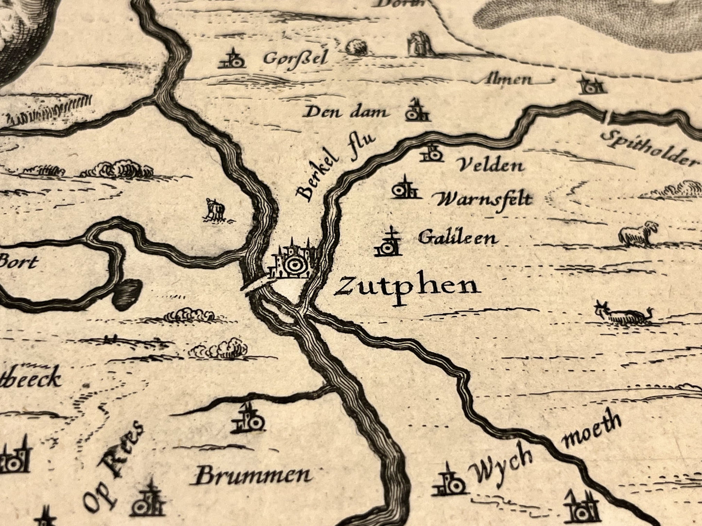 Buy antique map Zutphen