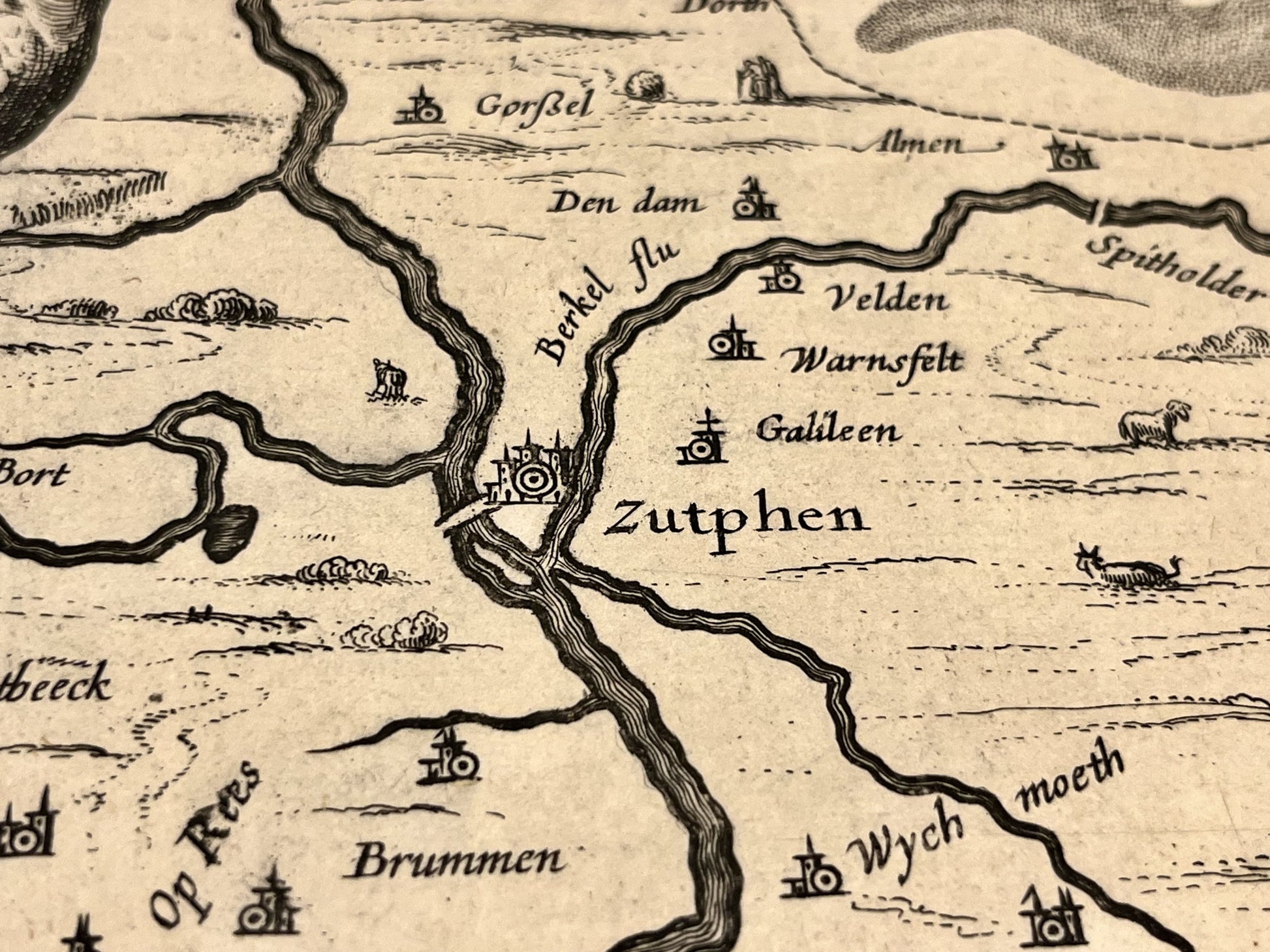 Buy antique map Zutphen