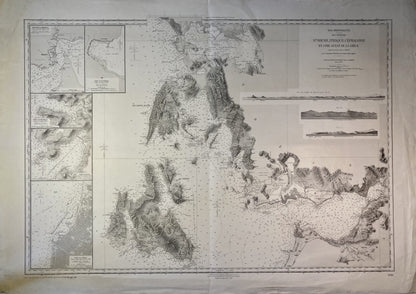 Carte Marine ancienne de la Côte Ouest de la Grèce