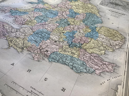 Détail de la carte ancienne de l'Angleterre par A.H. Dufour