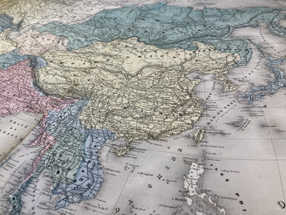 Détail de la carte ancienne de l'Asie par A.H. Dufour