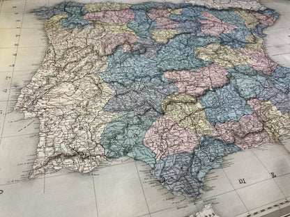 Détail de la carte ancienne de l'Espagne et du Portugal par A.H. Dufour