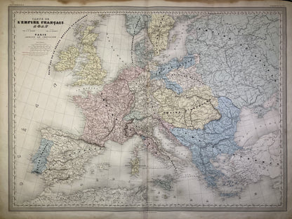 Carte ancienne de l'Europe en 1812 par A.H. Dufour
