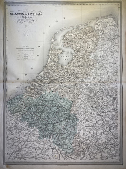 Carte ancienne des Pays-Bas et de la Belgique par A.H. Dufour