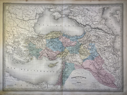 Carte ancienne de la Turquie d'Asie par A.H. Dufour