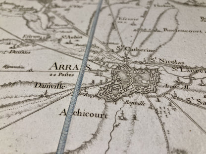Détail de la carte de Cassini d'Arras