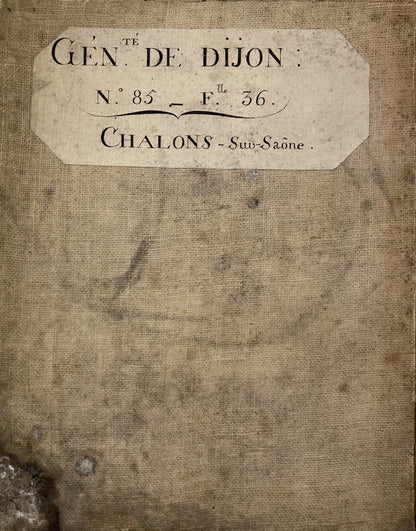 Carte de Cassini de Chalon-sur-Saone pliée