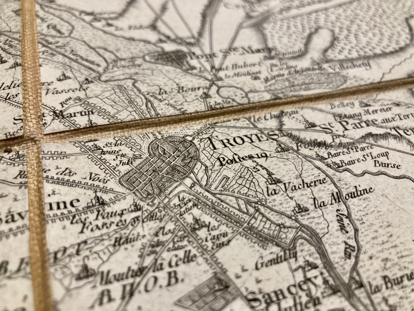 Détail de la carte de Cassini de Troyes
