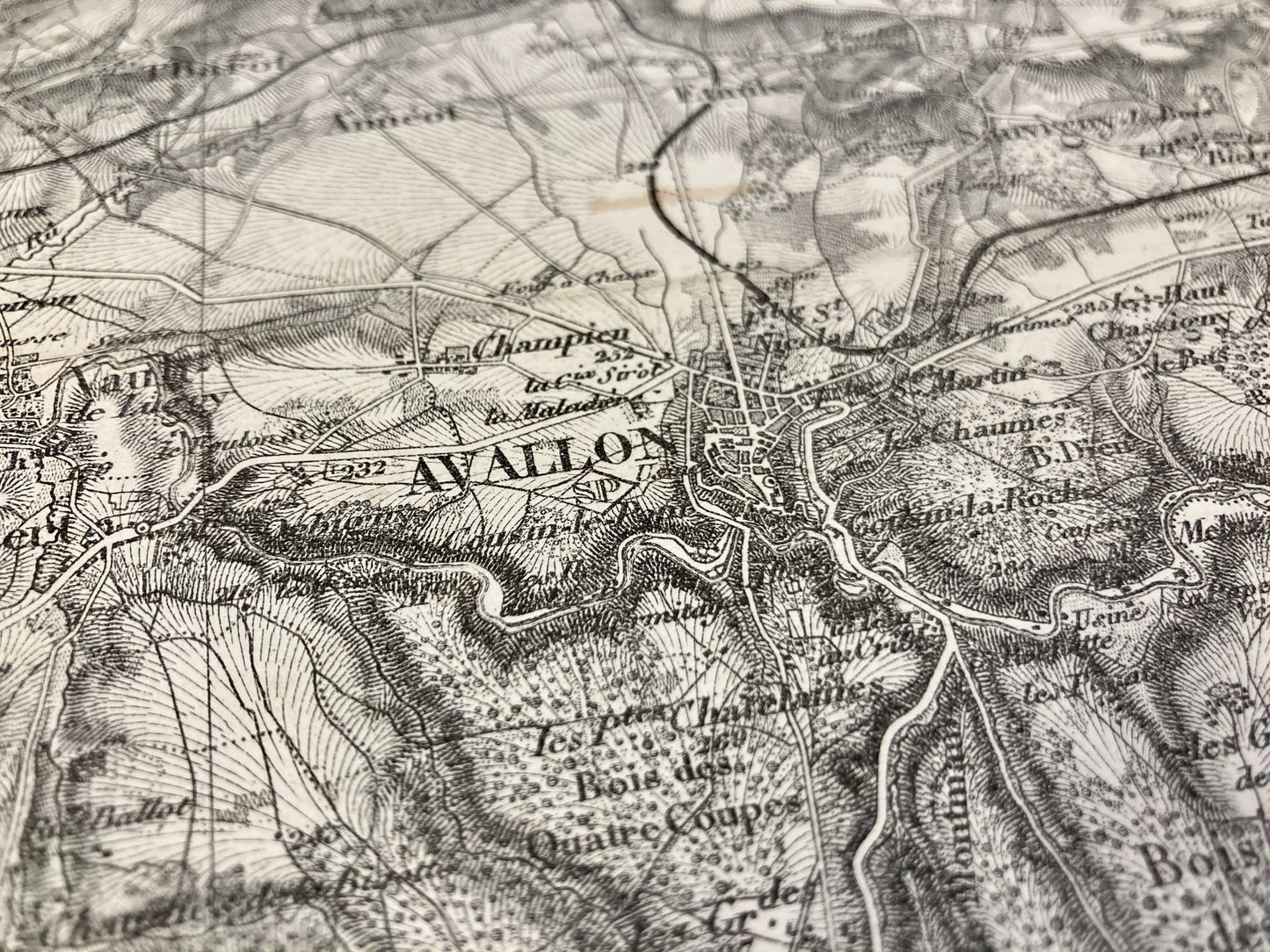 Détail de la carte d'Etat-Major d'Avallon