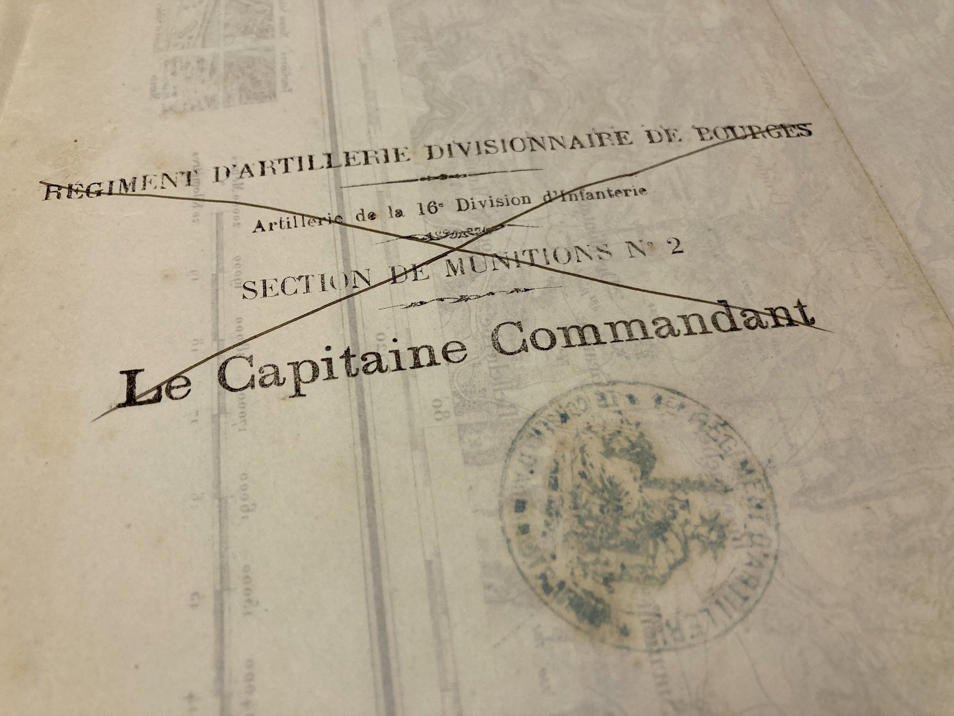 Verso de la carte d'Etat-Major de Montbéliard