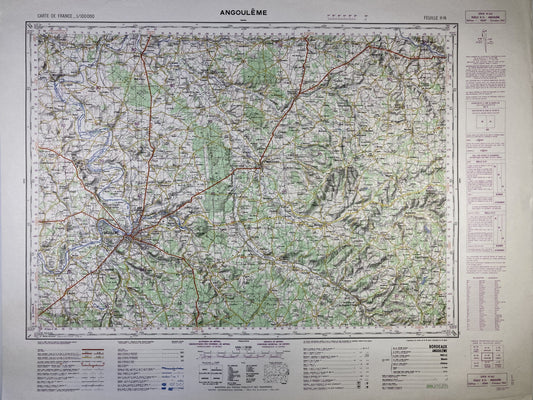 Carte IGN ancienne d'Angoulême