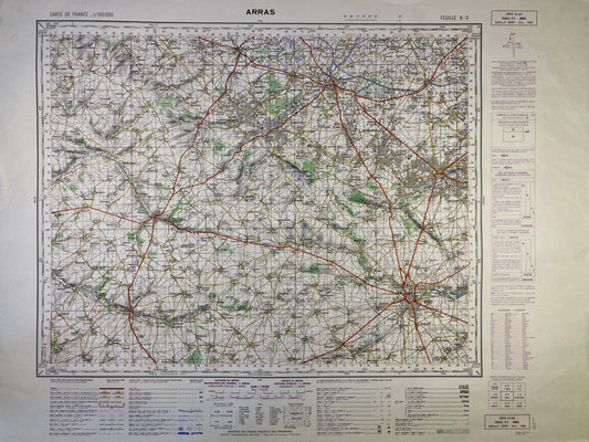 Carte IGN ancienne d'Arras